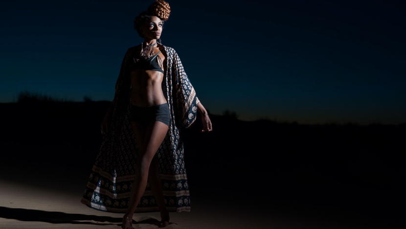 nighttime fashion shoot